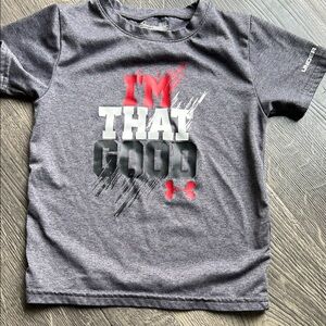Under Armour Kids Gray and Red Graphic Tee